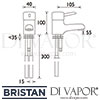 Bristan Tempo Cold to Hot Single Mixer Tap Dimensions